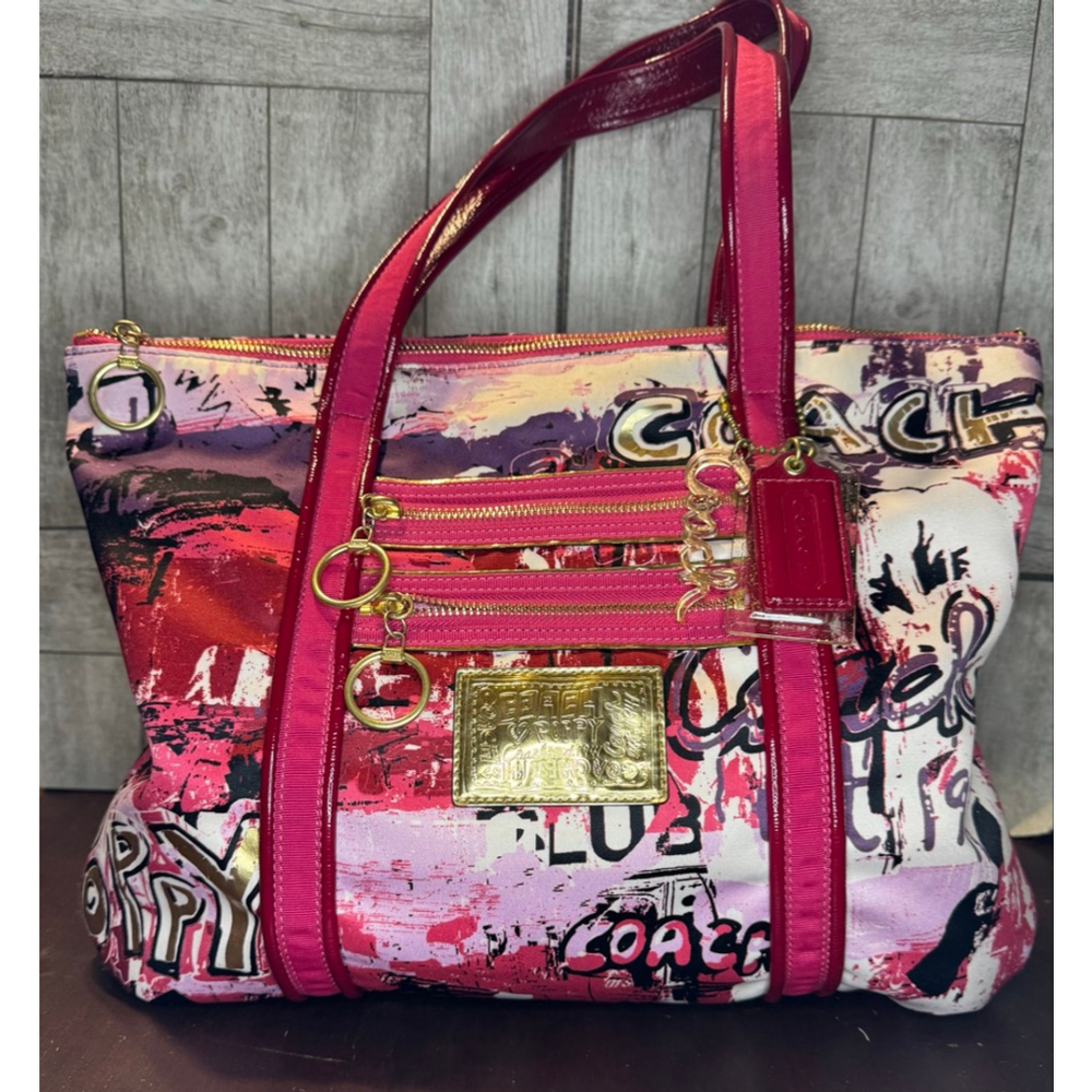 Coach Poppy Graffiti Glam Tote 14987 Pink Y2K